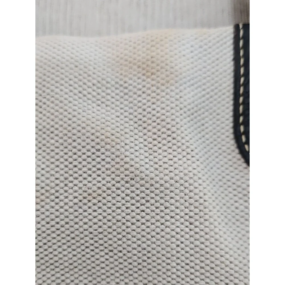 Dooney & Bourke Cream Canvas Tote with Black Leather Leather Handles